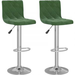 VidaXL Tabourets de bar 2 pcs Vert foncé Velours