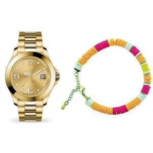 Ice Watch Ice-watch - Coffret Montre Femme + bracelet Ice Steel Classic Medium dorée