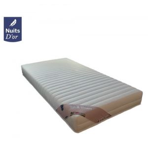 Nuits D'Or Matelas 90x200 Mousse Haute R&eacute;silience HR 35 Kg/m3 Hauteur 18 Cm Soutien Tr&egrave;s Ferme (90 x 200 ) Up + Prot&egrave;ge Matelas OF