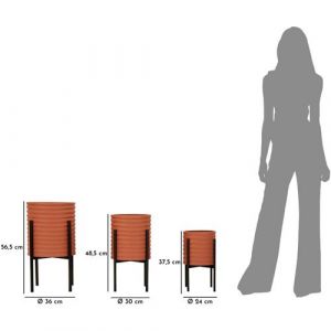 Mauro Ferretti - Set de 3 cache-pots en m&eacute;tal Milly