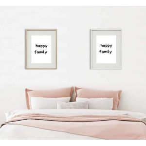 Shot Cadre Photo Happy family 30x40cm avec P e Partout Tableau Bois Verre (BLANC)