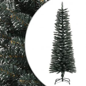 VidaXL Sapin de Noël artificiel mince avec support Vert 120 cm PVC