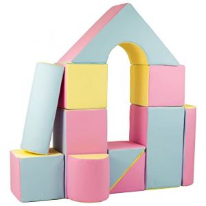 Image de Set de 11 blocs en mousse pour le jeu rose, bleu, jaune