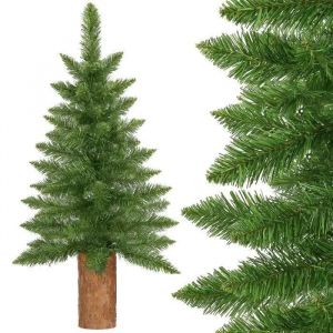 SPRINGOS Sapin de No&euml;l artificiel, Arbre de no&euml;l, vert avec tronc naturel 80 cm