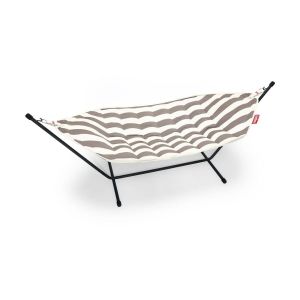 Fatboy Hamac en acier noir et tissu rayé cacao 270x138x110cm Headdemock Superb