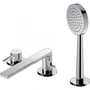 Kit pour baignoire mitigeur avec connexion de 3/8" au design moderne avec finition chromée Tres