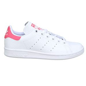 Adidas Stan Smith J, Chaussure de Gymnastique Mixte Enfant, FTWR White/FTWR White/Real Pink S18, 36 EU