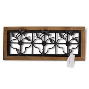 Décoration d'Autrefois Patère Portemanteau Bois 3 Accroches Marron 53x8x22cm