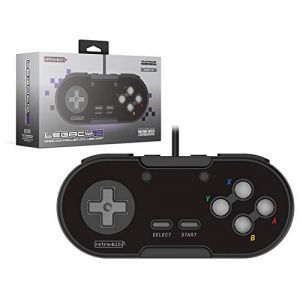 Just for Games Retrobit Legacy 16 Manette USB Filaire pour Switch/PC/Steam/Raspberry Pi Noir