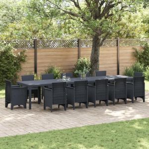 VidaXL Table de Jardin Anthracite 400 x 100 x 73 cm polyrotin