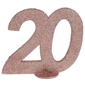 Ruedelafete CHIFFRE Anniversaire Vertical déco, 20 pailleté Rose Gold