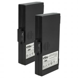 Vhbw 2x Batterie compatible avec Hetronic FBH1200, GA, GL, GR-W, 68303010, 6830303001, 70745, 68303000 radio talkie-walkie (2000mAh, 9,6V, NiMH)