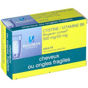 Biogaran Cystine/Vitamine B6 Conseil 500 mg/50 mg - 120 Comprim&eacute;s