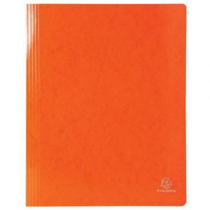 Exacompta Lot de 25 chemises à lamelle carte lustrée pelliculée 355gm² Iderama - A4 - Orange - 380809B