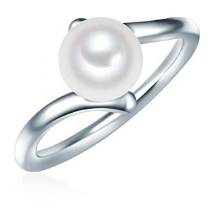 Image de Valero Pearls Bague avec perle pour Femme en 925/- Argent sterling Perle de culture d'eau douce env. 8,0 mm