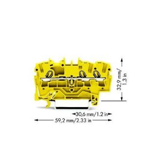 Wago 2002-1306 - Borne de passage pour 3 conducteurs 100 pc(s)
