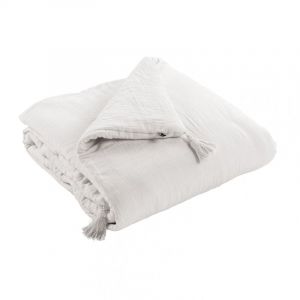 OUREA - Chemin de Lit 90x200cm Capitonné Gaze de Coton Chantilly - Altobuy