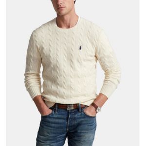 Image de Ralph Lauren Pull torsadé en laine et cachemire Beige Polo