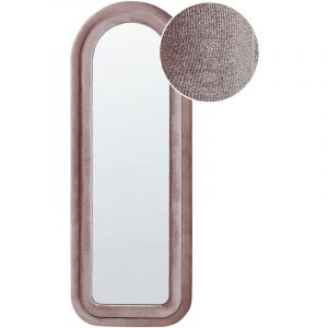 Beliani Miroir mural en velours rose 60 x 160 cm CULAN