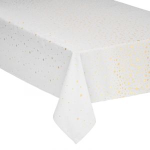 Nappe design étoiles de Noël L 360 x l 140 cm Blanc et argent