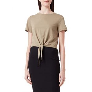 Only Onlmay S/S Short Knot Top JRS T-Shirt, vert kaki, M Femme