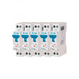 Eaton Lot de 5 disjoncteurs 20A plg, Ph+N 4,5kA (en 60898) courbe c