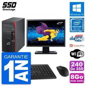 Fujitsu Esprimo P557 MT 27" Pentium 3.3 GHz - SSD 240 Go - 8 Go - Reconditionn&eacute;