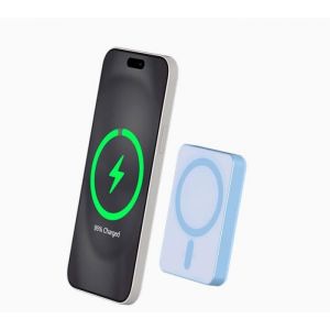 Force power Batterie externe 5000 mAh USB C 15W Mini magnet bleu