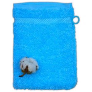 Achat Nature Gant de toilette coton bio coloris lagon