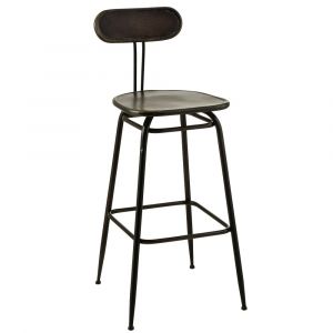 Image de Inside75 Tabouret de bar industriel INTU en métal noir.
