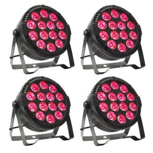 Ibiza Light Pack 4 Projecteurs Par THINPAR-14x6W-RGBW DMX Télécommande Extra-plats LED Soirée Dj Bar Club Fête Discothèque Ambiance