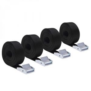 Image de Lot de 4 sangles d'arrimage avec boucle 25 mm x 2,5 m Noir Linxor