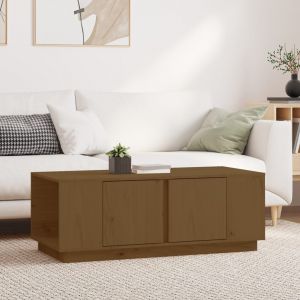 VidaXL Table basse Marron miel 110x50x40 cm Bois massif de pin Honey brown