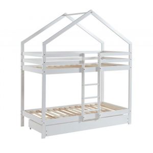 Lit Cabane Superposé Tiroirs Caravane Des Rêves Blanc Laïba Kids