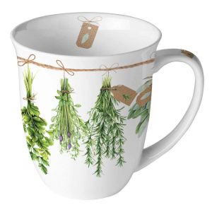 Enesco Tasse en Porcelaine Fine Herbes Fraiches