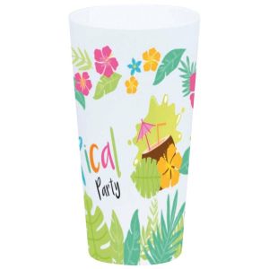 Ruedelafete Grand Gobelet Tumbler Tropical Party en plastique 17cm