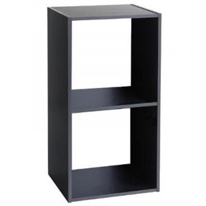 Image de Etagère 2 cases l 34,4 x p 32 x h 67,6 cm bois noir