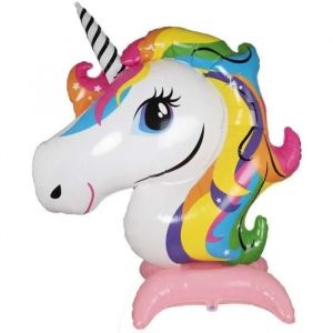 Ruedelafete P'TIT Clown re22757 - Ballon alu Géant Tête de licorne 140 cm
