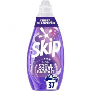 Skip Lessive Liquide - Cycle Court Cristal Blancheur - Ravive le blanc et combat le jaunissement - Résultat optimal en cycle court - 37 Lavages