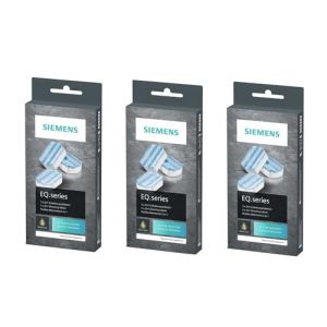 Siemens TZ80002 Lot de 3 paquets de pastilles d&eacute;tartrantes 2 en 1 pour machines &agrave; caf&eacute; gamme EQ