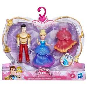 Image de Hasbro Disney Princesses - Mini Poupees Royal Clips Cendrillon Et Son Prince - 8 Cm, Multicolore