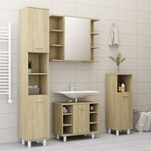 VidaXL Ensemble de meubles de bain 4 pcs Ch?ne sonoma Agglom?r?