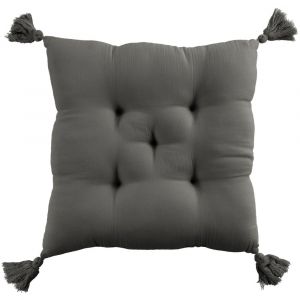 Coussin de chaise gaze de coton uni 40x40 cm