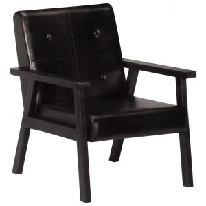 Image de VidaXL Fauteuil Noir 61x70x74 cm Cuir véritable