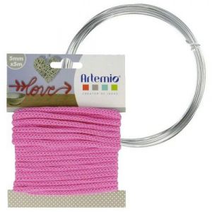 Art&eacute;mio Fil &agrave; tricotin fuchsia 5 mm x 5 m + fil d'aluminium