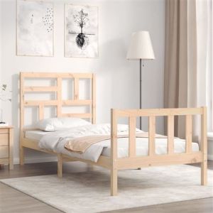 VidaXL Cadre De Lit Et Tête De Lit 100x200 Cm Bois Massif