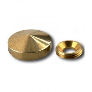 Guitel Cache vis conique diamètre 12 finition laiton poli boîte de 10pcs - CUIVRERIE CENTRALE - 9038D12S10E10