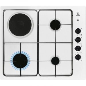 Electrolux Table de cuisson mixte 55cm 4 feux blanc - EGL62821OW