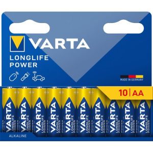 Varta Piles AA - Longlife Power - Alcalines - Lot de 10 - Made in Germany