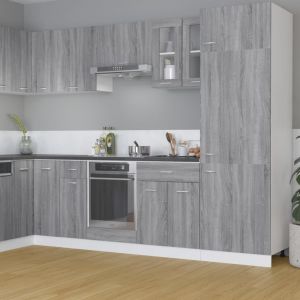 VidaXL Armoire vitrée suspendue Sonoma gris 60x31x60cm Bois ingénierie